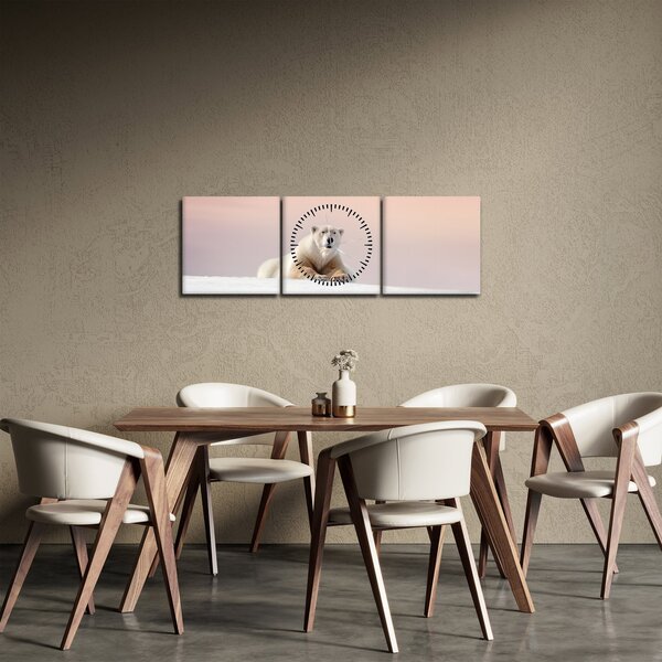Tablou - Urs polar (cu ceas) (90x30 cm)