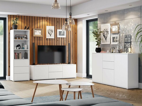 Set de living Comfivo Tutela III, Alb, PAL laminat, 130 kg