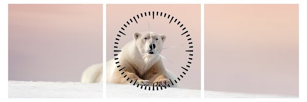 Tablou - Urs polar (cu ceas) (90x30 cm)