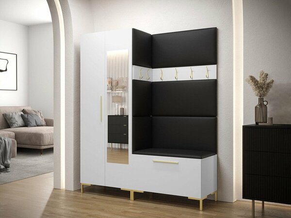 Dulap pantofi Nomal, Auriu, Alb, PAL laminat, 52x84x44cm, 31.1 kg