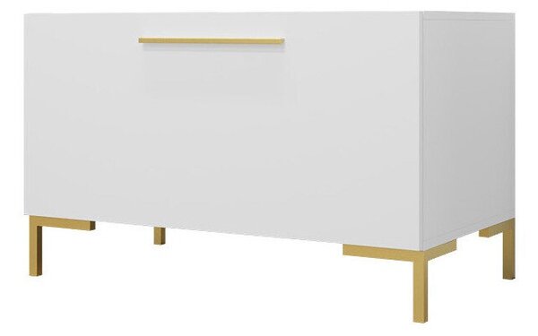 Dulap pantofi Nomal, Auriu, Alb, PAL laminat, 52x84x44cm, 31.1 kg
