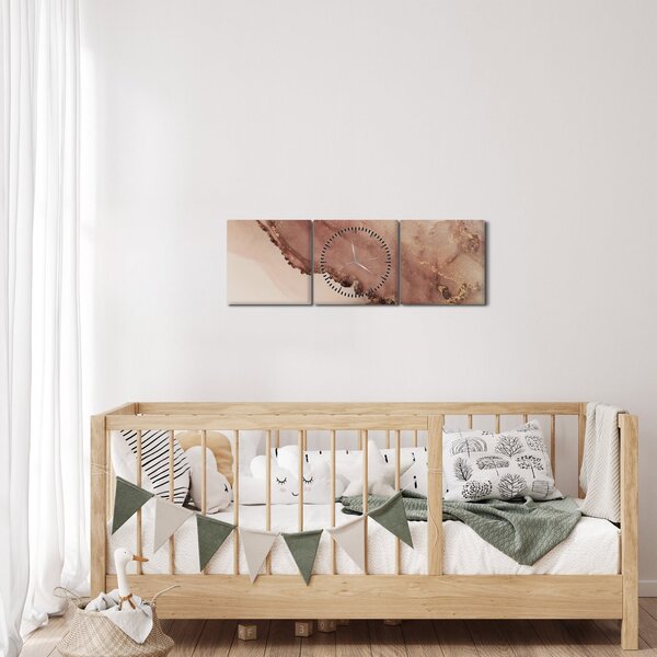 Tablou - Sclipici auriu (cu ceas) (90x30 cm)