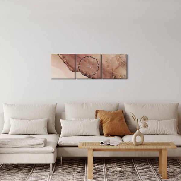 Tablou - Sclipici auriu (cu ceas) (90x30 cm)