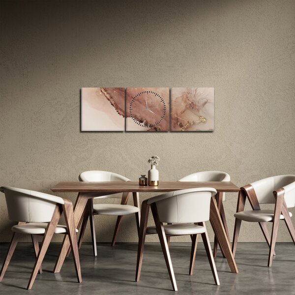 Tablou - Sclipici auriu (cu ceas) (90x30 cm)