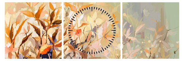 Tablou - Plante pictate (cu ceas) (90x30 cm)