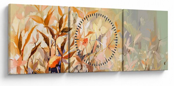 Tablou - Plante pictate (cu ceas) (90x30 cm)