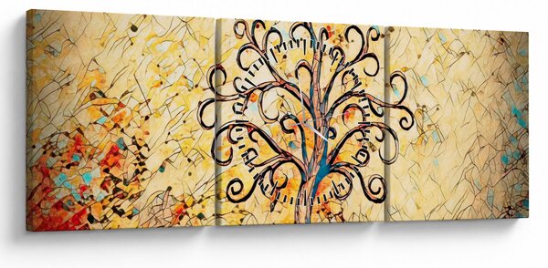 Tablou - Copacul vieții mozaic (cu ceas) (90x30 cm)