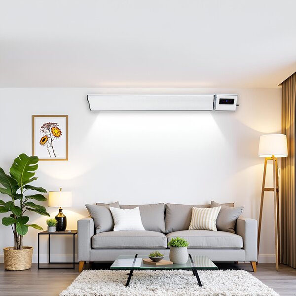 1800W si 900W ElectricSun alb, panou radiant de tavan sau perete, incalzitor electric cu termostat cu Wi-Fi si APP internet TUYA, 120x15 cm