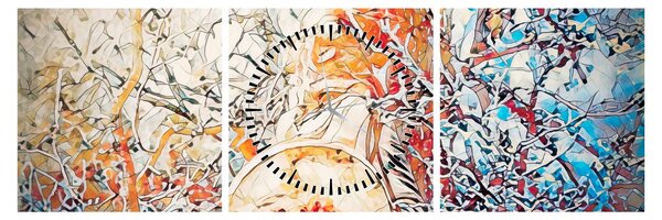Tablou - Abstract mozaic (cu ceas) (90x30 cm)