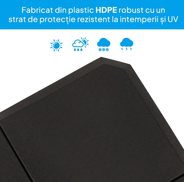 Outsunny Bază de Umbrelă cu Brat Modulară, Se Umple cu Apă/Nisip, pentru Umbrele cu Bază în Formă de Cruce, Negru, 100x100cm | Aosom Romania