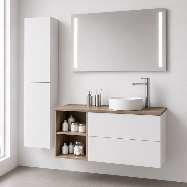 Mereo, Mereo Aira, mobilier de baie 80 cm, alb, MER-CN711SN