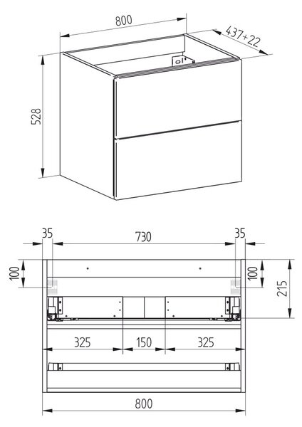 Mereo, Mereo Aira, mobilier de baie 80 cm, alb, MER-CN711SN