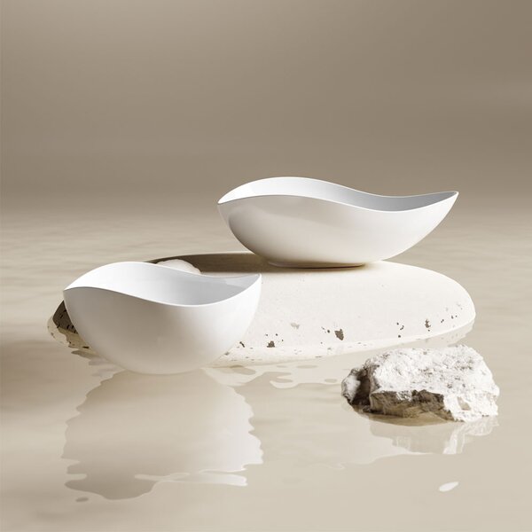 Mereo, Lavoar de blat Mereo fără preaplin, Lorane, 390x380x180 mm, înălțime variabilă, ceramică, MER-UC393818