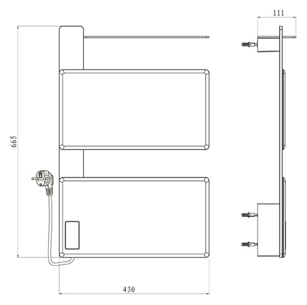 Mereo, Mereo Încălzitor electric pentru prosoape, 2 module, alb, MER-MT81W