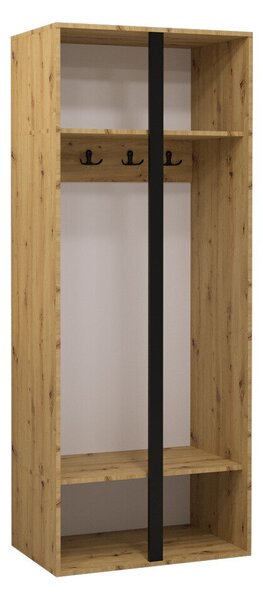 Dulap Pinis I, Alb, 186x74x44cm, 54 kg, Uși dulap: Cu balamale, Numărul de rafturi: 4, Numărul de rafturi: 4