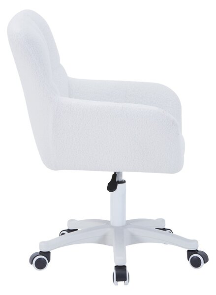 Fotoliu rotativ Givole, Pako World, Textil, Alb, 55x50x76-86 cm
