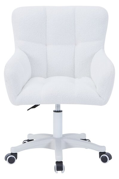 Fotoliu rotativ Givole, Pako World, Textil, Alb, 55x50x76-86 cm