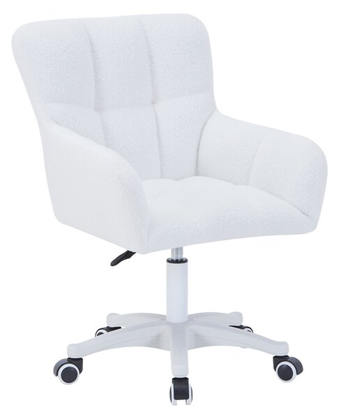 Fotoliu rotativ Givole, Pako World, Textil, Alb, 55x50x76-86 cm