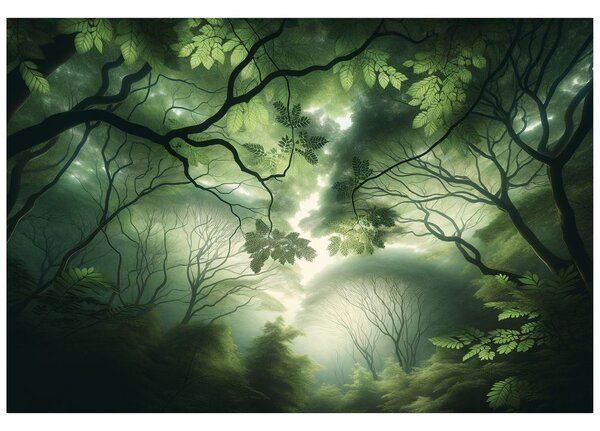 Tapet paradis verde de pădure