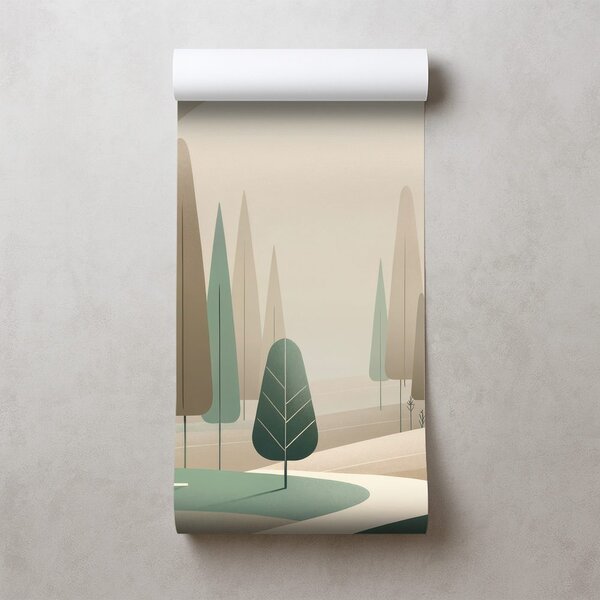 Tapet peisaj forestier minimalist