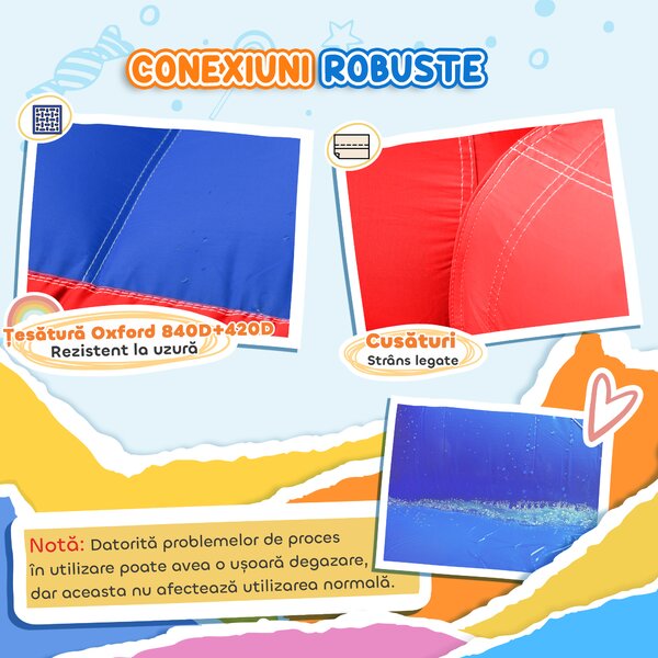 Castel Gonflabil pentru Copii Outsunny 4 in 1,4.35x2.45x2m,Albastru, Rosu, Galben| Aosom RO