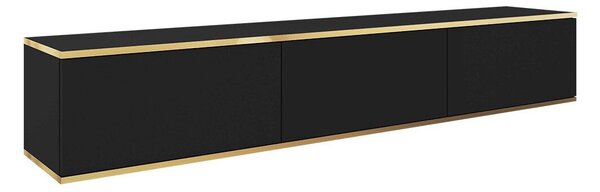 Comodă TV Princal, Auriu, Negru, PAL laminat, 30x175x32cm, 23 kg