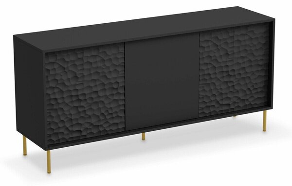 Bufet Ciretre 101, Auriu, Negru, MDF, PAL laminat, 73x155x41cm, 43 kg