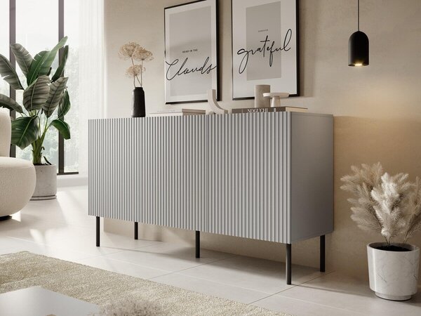 Bufet Evartivu 102, Gri, MDF, PAL laminat, 81x150x42cm, 45 kg