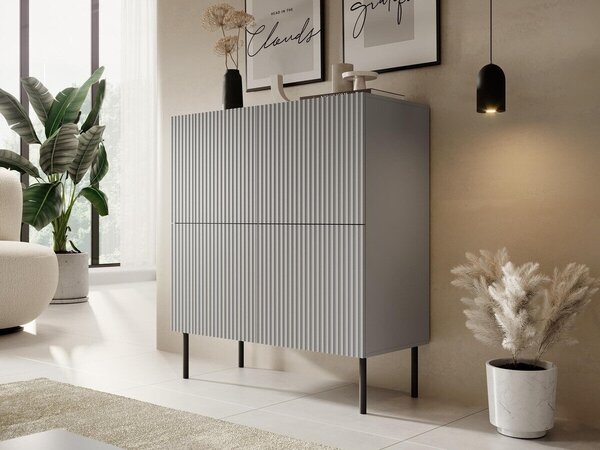 Bufet Evartivu 103, Gri, MDF, PAL laminat, 110x100x42cm, 39.6 kg