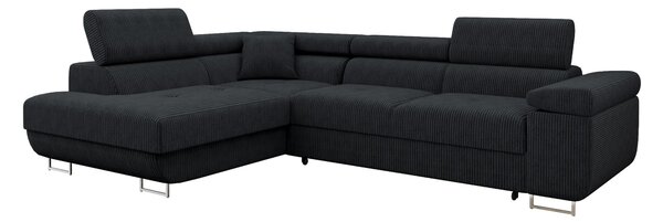 Colțar Comfivo Vinetum, Funcția de dormit, Spațiu de depozitare, 274x203x70cm, 141 kg, Picioare: Plastic, Metal