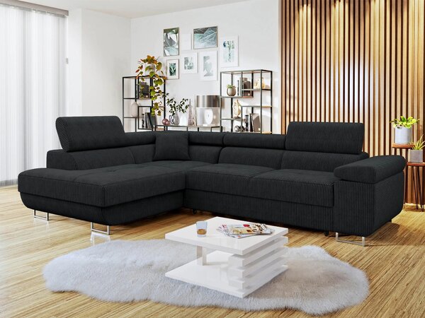 Colțar Comfivo Vinetum, Funcția de dormit, Spațiu de depozitare, 274x203x70cm, 141 kg, Picioare: Plastic, Metal