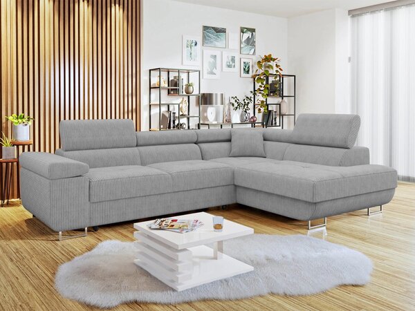 Colțar Comfivo Vinetum, Funcția de dormit, Spațiu de depozitare, 274x203x70cm, 141 kg, Picioare: Plastic, Metal
