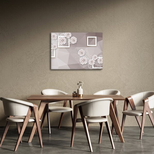 Tablou - Imagine flori bej (70x50 cm)