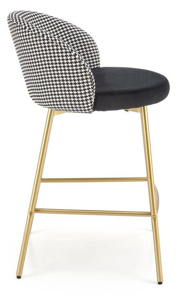 Scaun bar Houston 1462, Negru, Alb, Auriu, 85x47x55cm, 6.8 kg