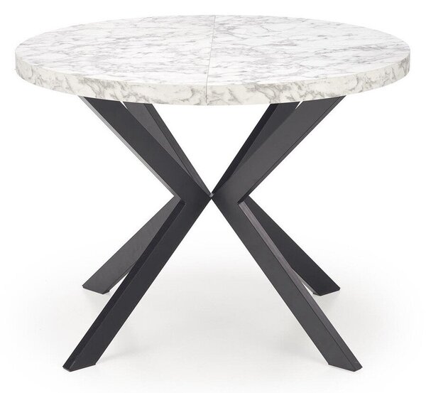 Masă Houston 1495, Marmură albă, Negru, 76cm, 79 kg