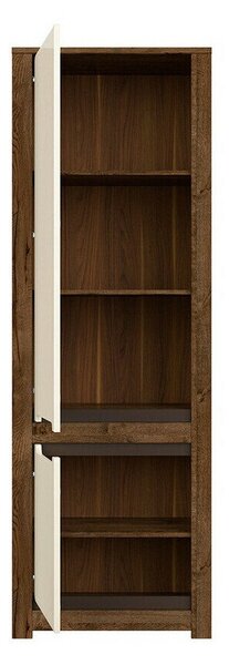 Raft Ophevaru 106, April stejar, Crem lucios, MDF, PAL laminat, 205x69x46cm, 69 kg