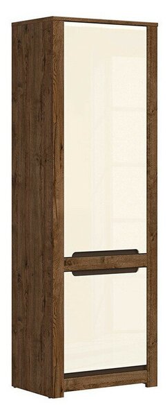 Raft Ophevaru 106, April stejar, Crem lucios, MDF, PAL laminat, 205x69x46cm, 69 kg