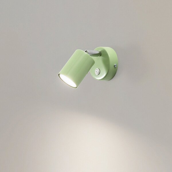 Luminex Spot de perete Fun, verde deschis, 14 cm înălțime, reglabil, GU10, Verde, Camera de zi / sufragerie, Metal, Modern