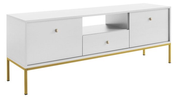 Comodă TV Formis, Auriu, Alb, PAL laminat, 56x154x39cm, 31 kg