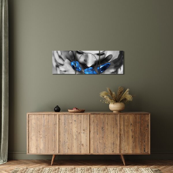 Tablou cu portretul femeii cu pietre (cu ceas) (90x30 cm)