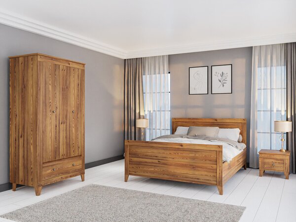 Set dormitor Lirmora 126, Larice Sibu auriu, PAL laminat
