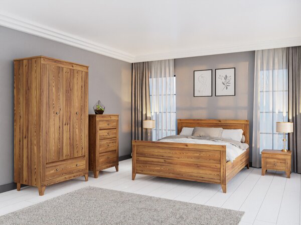Set dormitor Lirmora 126, Larice Sibu auriu, PAL laminat