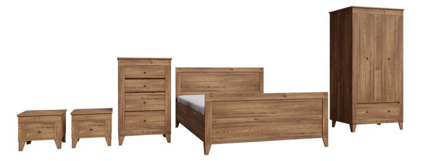 Set dormitor Lirmora 126, Larice Sibu auriu, PAL laminat