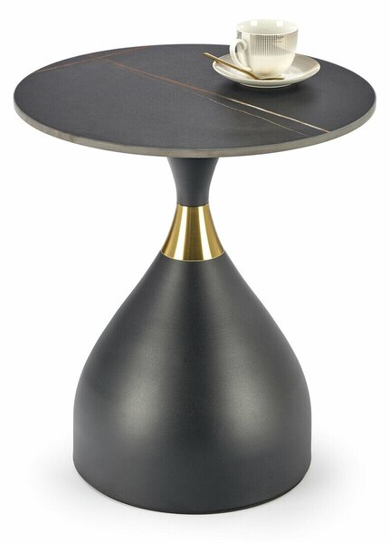 Măsuță de cafea Houston 1574, Negru, Marmură neagră, Auriu, Metal, 57cm, 13.2 kg