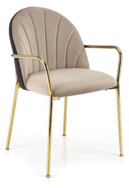 Scaun Houston 1565, Auriu, Bej, Negru, 80x53x57cm, 8.1 kg