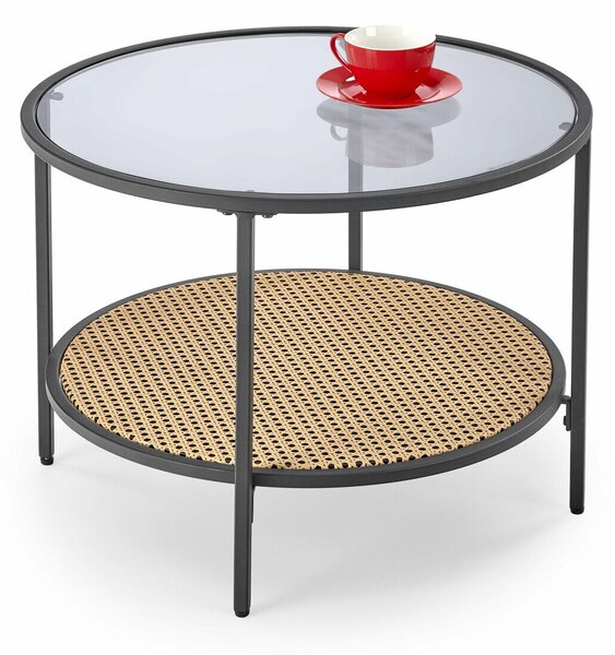 Măsuță de cafea Houston 1575, Maro deschis, Negru, Lozie din plastic, Metal, 45cm, 11.6 kg