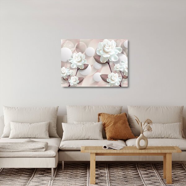 Tablou pe sticlă - Flori de trandafir (70x50 cm)