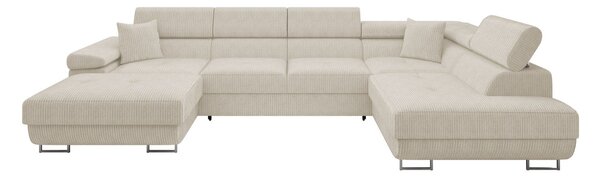 Colțar Comfivo Vinetum III, Funcția de dormit, Spațiu de depozitare, 346x203x70cm, 205 kg, Picioare: Metal, Plastic