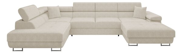 Colțar Comfivo Vinetum III, Funcția de dormit, Spațiu de depozitare, 346x203x70cm, 205 kg, Picioare: Metal, Plastic