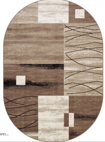 Covor Sufragerie Dormitor, Model Luna 1805 12, Oval, Bej Dreptunghi, Bej, 160x230